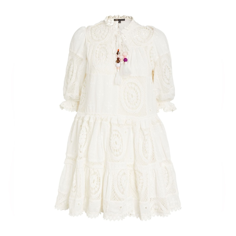 MAJE Crochet-Detail Mini Dress
